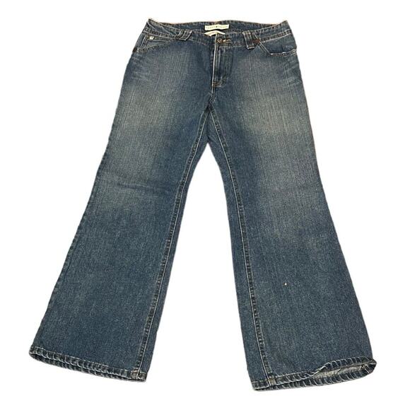 VTG Y2K Tommy Hilfiger HIPSTER FLARE Women Size 8 Blue 100% Cotton Denim Jeans - Picture 5 of 7
